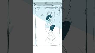 【寝相】かのぴと私の寝相【悪いかも】#百合 #イラスト #shorts #カップル