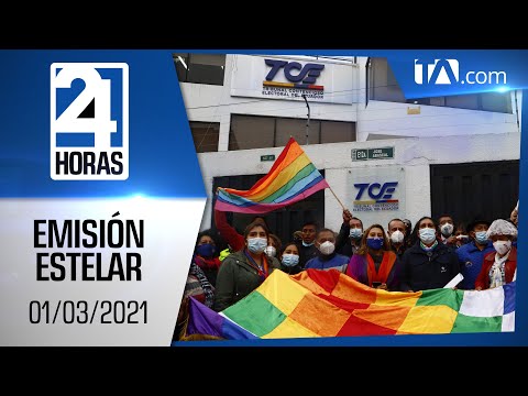 Noticias Ecuador: Noticiero 24 Horas, 01/03/2021 (Emisión Estelar)