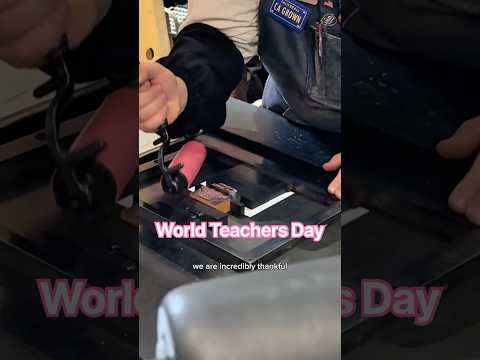 Printing some thanks to teachers with a press for World Teachers’ Day (October 5)