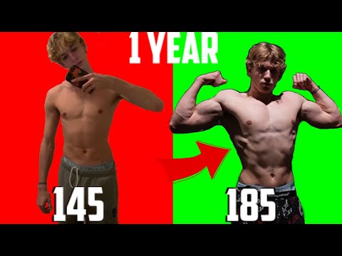 My 1 YEAR GYM TRANSFORMATION (skinny to muscular)
