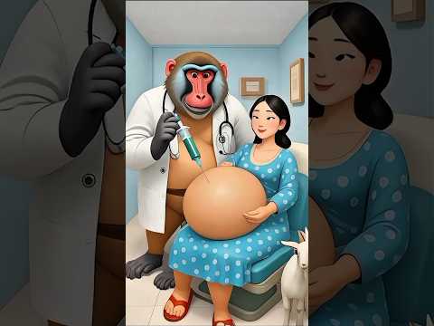 ⚡Evolution of animal: chimpanzee doctor with pregnant woman in hospital room #shorts