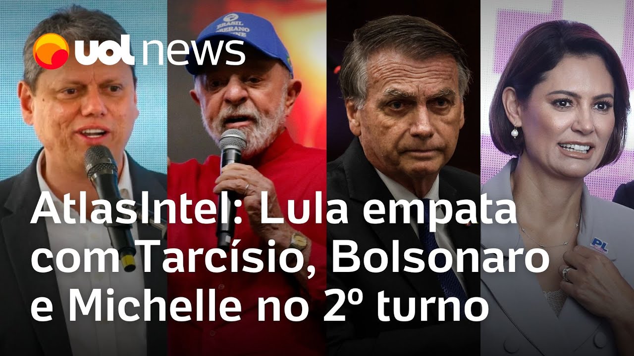Lula empata com Tarcísio Bolsonaro e Michelle no 2º turno diz pesquisa AtlasIntel