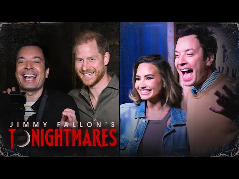 Prince Harry and Demi Lovato Visit Jimmy Fallon's Haunted Maze Experience Tonightmares