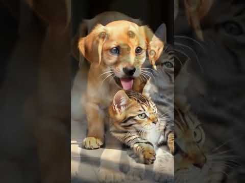 Can a Puppy and a Kitten’s Cuddle Melt Your Heart? #cat #cute #funny #dog