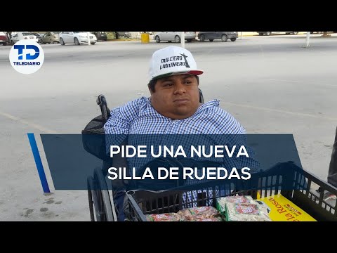 Hombre pide ayuda para conseguir silla de ruedas; sale adelante vendiendo dulces