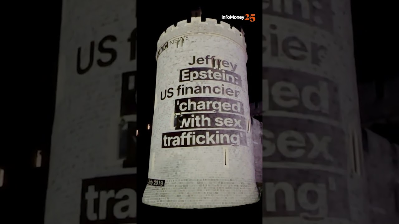 Ativistas exibem imagens de Trump e Epstein no Castelo de Windsor presidente vai ao Reino Unido