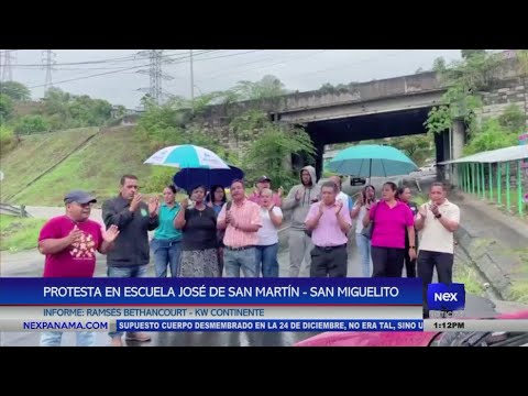 Protesta en la Escuela Jose? de San Marti?n, San Miguelito
