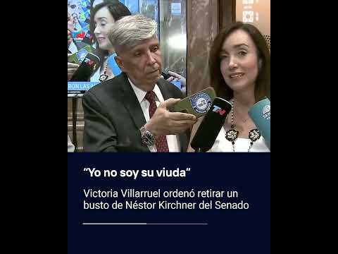 Yo no soy su viuda: Victoria Villarruel ordenó retirar un busto de Néstor Kirchner del Senado