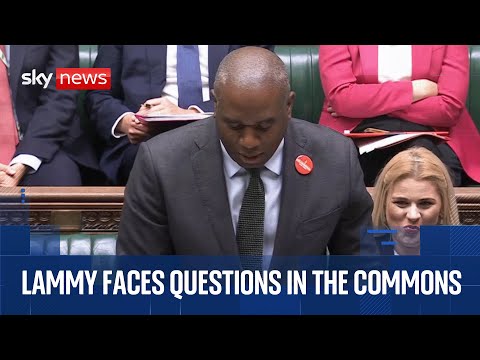 Justice Secretary David Lammy faces questions in the Commons