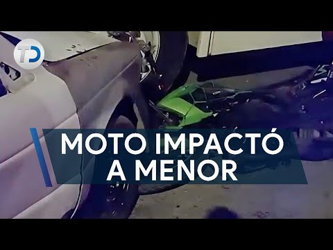 Motocicleta impactó a menor; ambos chocaron con camión