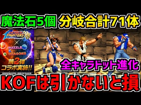 【コスパ最強】71体分岐！KOF全キャラ完全解説！神ガチャ確定ですｗｗｗ【パズドラ】