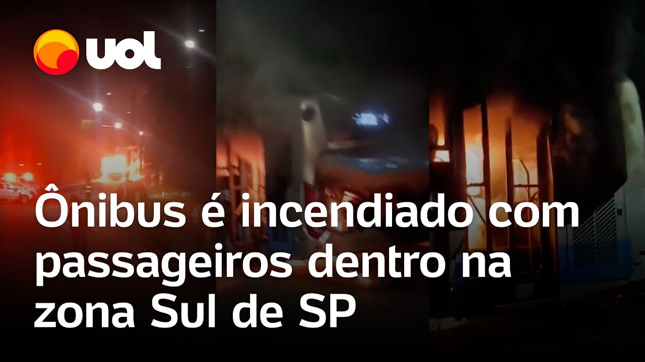 Ônibus é incendiado com passageiros dentro durante protesto em Parelheiros São Paulo vídeo