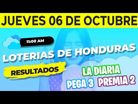 Sorteo 11AM Loto Honduras, La Diaria, Pega 3, Premia 2, Jueves 6 de Octubre del 2022 | Ganador