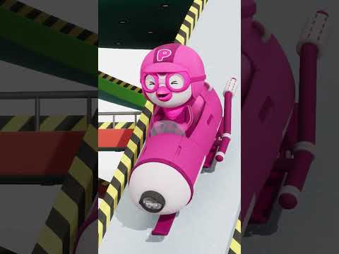 カラフルそりで出発！🛷🌈ポロロ色あそび #いろあそび #Shorts