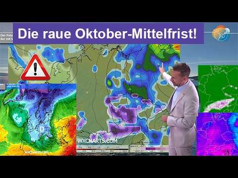 Die raue Oktober-Mittelfrist: nach ruhiger Phase Wind, Regen &amp; Alpen-Schnee. Vb wahrscheinlich.