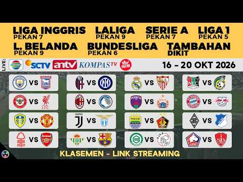 JADWAL BOLA MALAM INI LIVE TV 2026 - LIGA INGGRIS SCTV, SERIE A ITALIA ANTV, LALIGA, LIGA 1, BELANDA