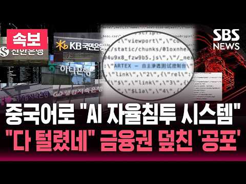 [🔴속보] 'AI 해킹'에 금융권 줄줄이 피해..긴급 회의 소집 / 인간 해커 뛰어넘었다..AI 해킹 추정 "금융권 비상" 어떻게 막나 / SBS 뉴스속보