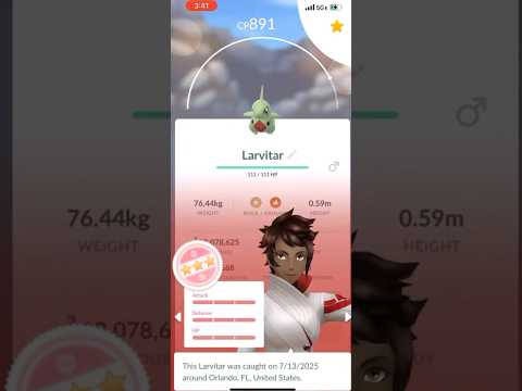 ホビーの動画サムネイル - 💯100 IV Larvitar CAUGHT in Pokemon Go!💯 #shorts #pokemon