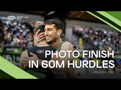 Llopis 🇪🇸 grabs the win after a nail-biting 60M hurdles finish in Karlsruhe | World Indoor Tour 2023