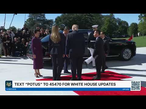 President Trump and the First Lady Greet China’s President and Madame Peng