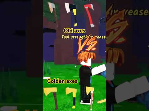 Old axes VS Golden axes #99nightintheforest #99nights #roblox