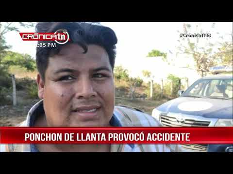 Ponchón de llanta causa accidente de tránsito en la entrada a Granada - Nicaragua