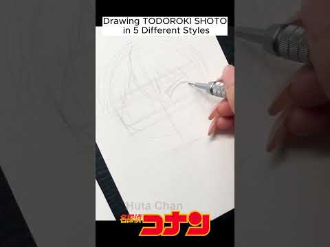 Drawing TODOROKI SHOTO in 5 Different Styles | #shorts  #heroacademy