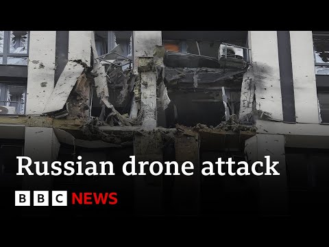 Ukraine downs 20 Iran-made Russian drones over Kyiv - BBC News