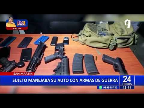 Policía de San Martín detiene a sujeto con varias armas de guerra escondidas