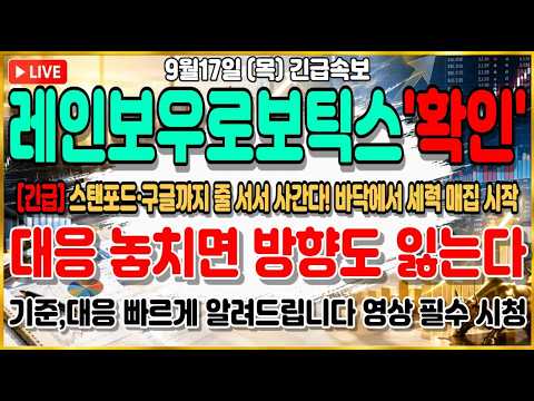 [레인보우로보틱스 주가전망] 와.. 주가 박살났는데 삼성전자가 2030년까지 전 공장 로봇 투입 발표! 세력 시나리오 시작됩니다!