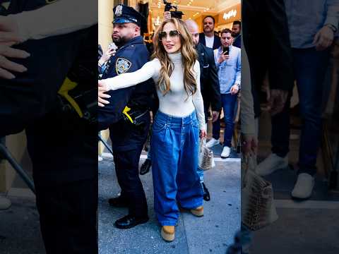 SPOTTED: #JLO taking #NewYorkCity as a sign to enter her #Gucci jeans era.  (: Getty) #shorts
