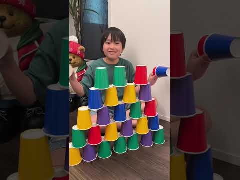 Paper Cup Tower!! Part41 #shorts #トイキッズ