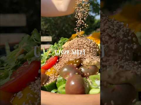 Gyozasalat - nem og lækker salat med stegte gyozaer og sprøde grøntsager