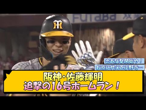 阪神・佐藤輝明 追撃の16号ホームラン！【なんJ/2ch/5ch/ネット 反応 まとめ/阪神タイガース/岡田監督/広島カープ】