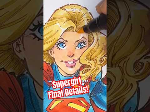 Supergirl illustration final details. #dccomics #supergirl #art #markers #olo