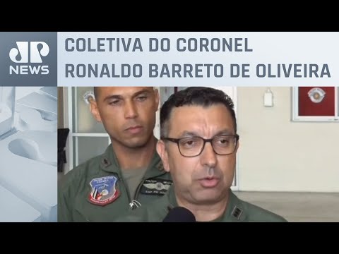 Comandante de aviação da PM-SP concede coletiva sobre envio de helicópteros ao RS