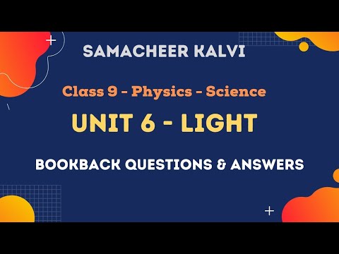 Light Book Back Questions & Answers, Exercises | Unit 6  | Class 9 |  | Science | Samacheer Kalvi