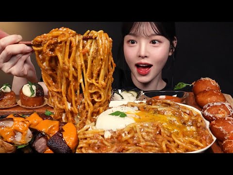 SUB)꾸덕꾸덕 볼로네제누들에 뇨끼튀김 관자 오리고기 먹방! 파스타 스테이크 양식 꿀조합 리얼사운드 Pasta & Steak Mukbang Asmr