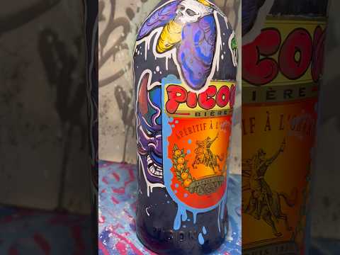 👉 Customisation Street Art d’une bouteille de Picon 🍊 #bouteillecustom #art #customart