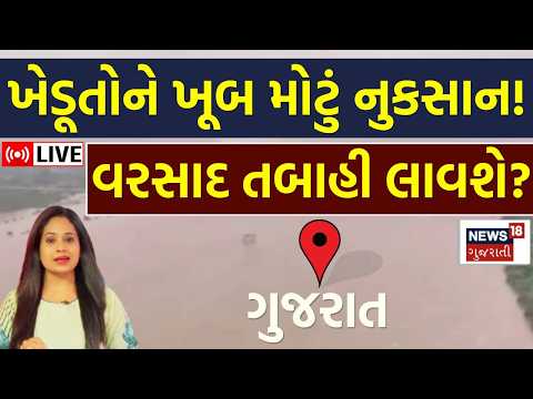 Gujarat Monsoon Alert LIVE | ખેડૂતોને ખૂબ મોટું નુકસાન! વરસાદ તબાહી લાવશે? | Rains | Weather | N18L