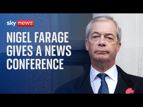 Watch live: Reform UK's Nigel Farage on 'party growth and a special announcement'