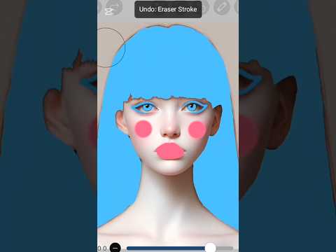 anime blue hair colour art #anime #drawing #asmr #viral #shorts