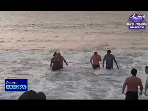 Chimbote: Jefa de la División Policial salva de ahogarse a 3 bañistas
