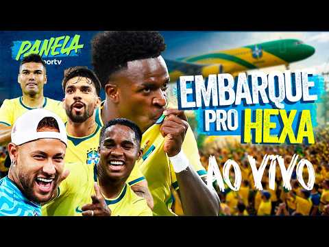 AO VIVO! AEROBRA: A DESPEDIDA DA SELEÇÃO RUMO AO HEXA DA COPA APÓS GOLEAR O PANAMÁ | Panela sportv