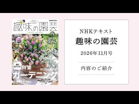 『趣味の園芸』2026年11月号の紹介|ゼロから始めるガーデニング〈球根・鉢植え・香りの植物・庭づくり〉/2026年注目パンジー&ビオラ/シャコバサボテン/オリーブ