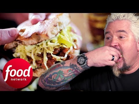 Guy Fieri Is Impressed By How Outstanding This Hot Mushroom Sandwich Is | Diners, Drive-Ins & Dives