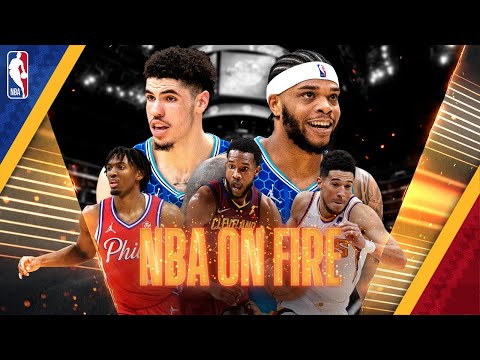 NBA on Fire feat. Tyrese Maxey, Devin Booker, Evan Mobley & The Charlotte Hornets video clip 