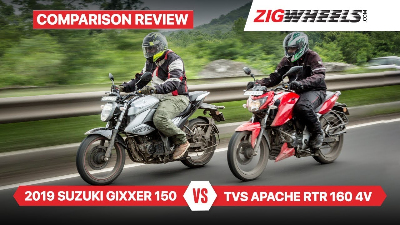 Suzuki Gixxer 2019 vs TVS Apache RTR 160 4V & Performance, Fuel-efficiency & More