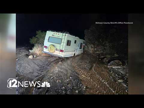 Family of 8 rescued from stranded RV in Arizona during heavy rainfall