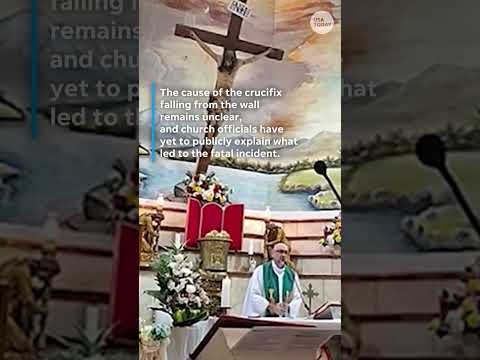 Priest killed by falling crucifix during service livestream
